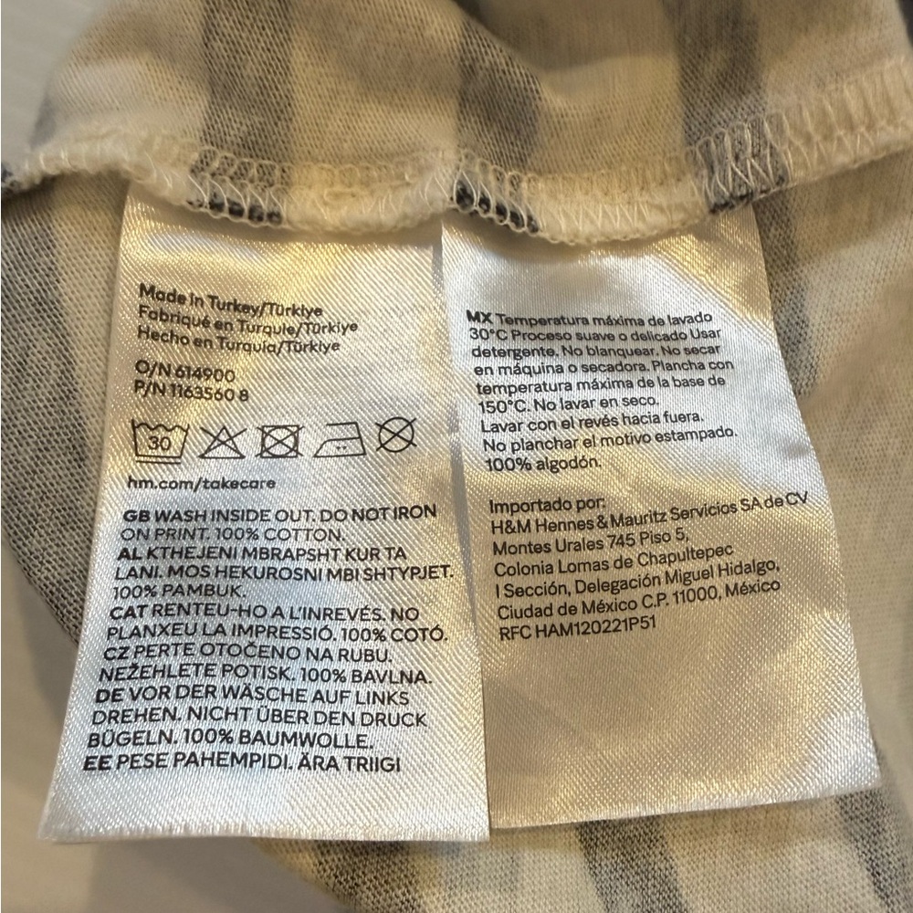 H&M Black and Cream Paris Stripped Tee - Picture 4 of 6